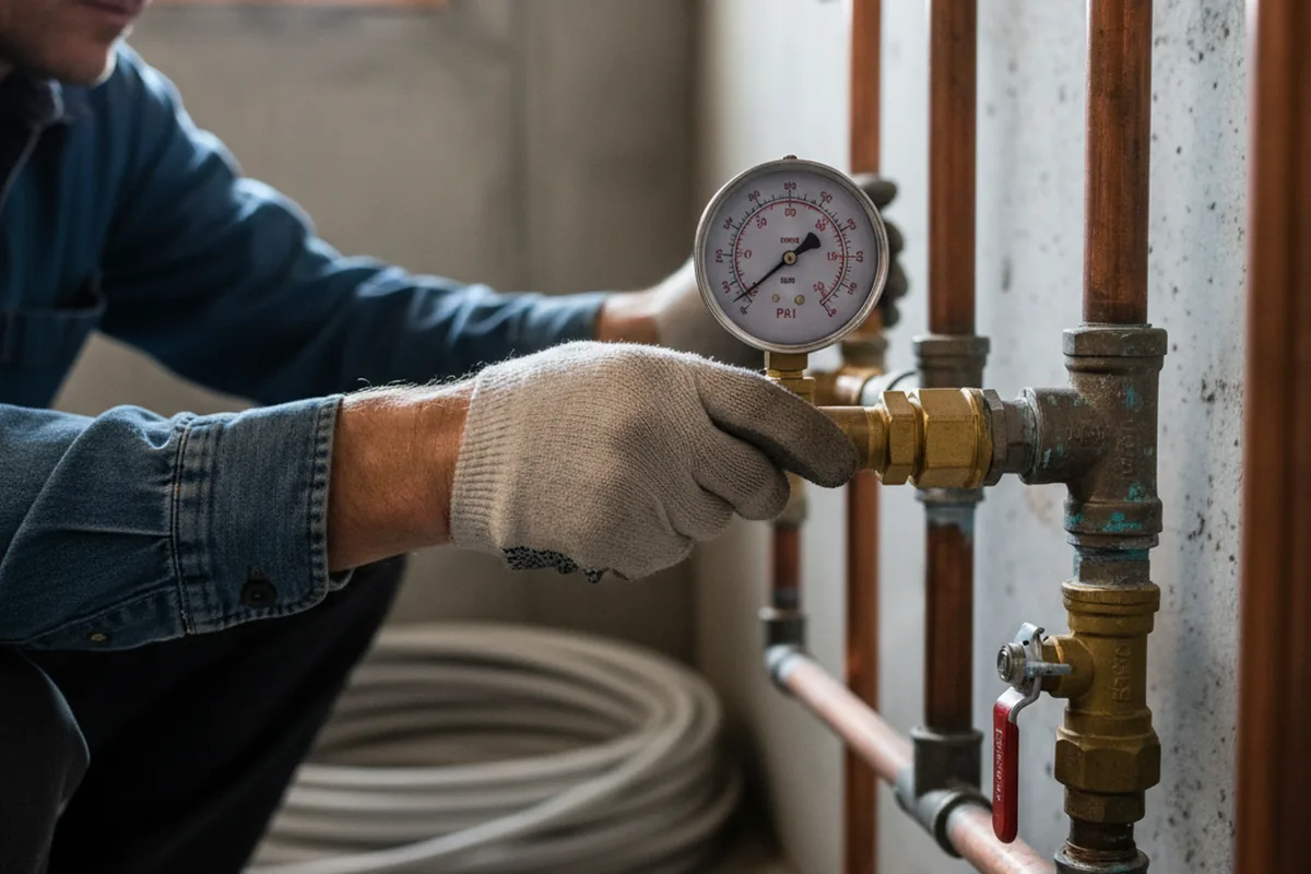 Pressure testing a repaired line during Water Line Repair in Wellsburg